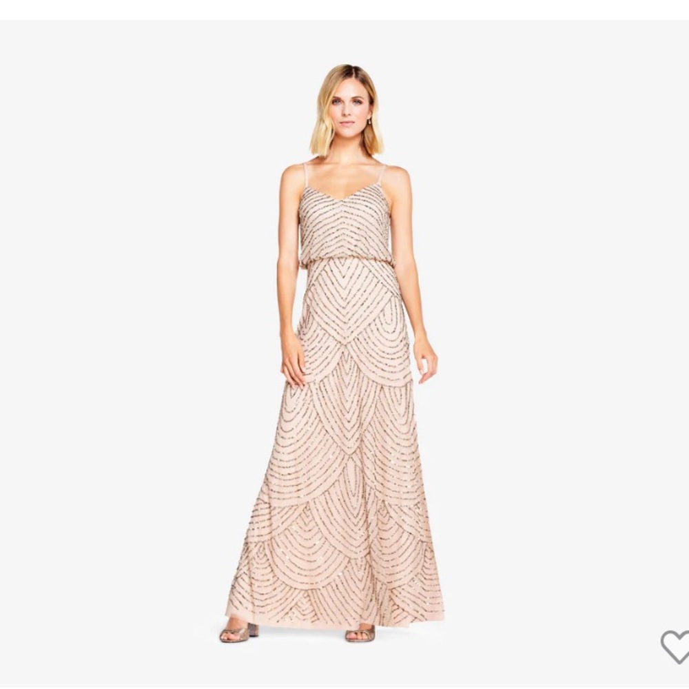 Adrianna Papell Bridesmaid Dress in Champaign size 4 no alterations